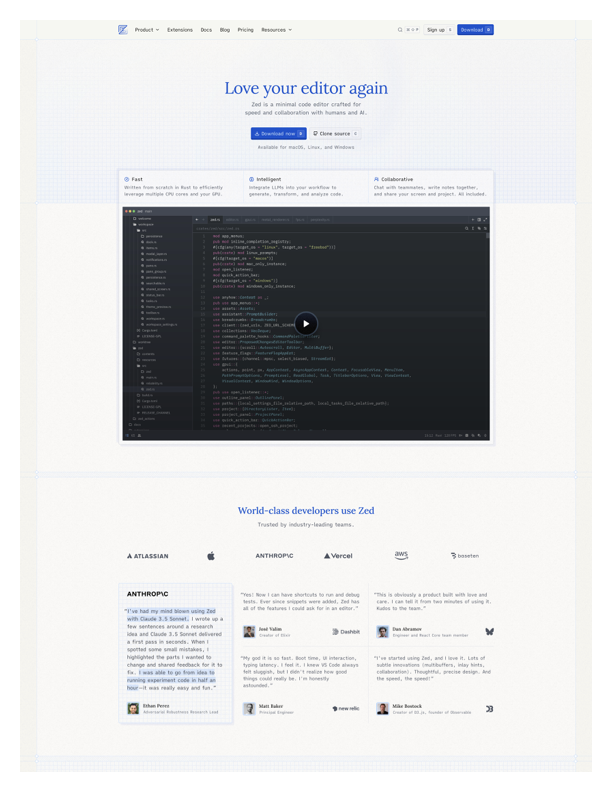 preview of Zed Website 2026