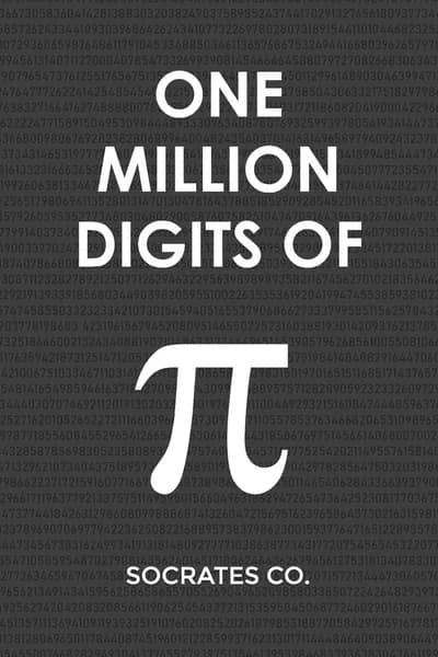 Cover of One Million Digits Of Pi: Decimal Places from 1 to 1,000,000 - The Ultimate Book For Math Nerds on Pi Day